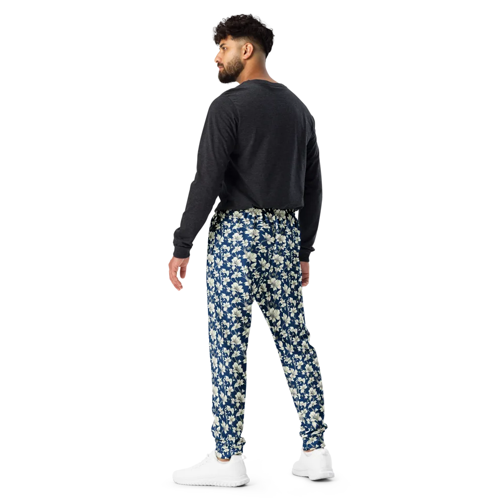 Navy Floralia on Men's Joggers — Back