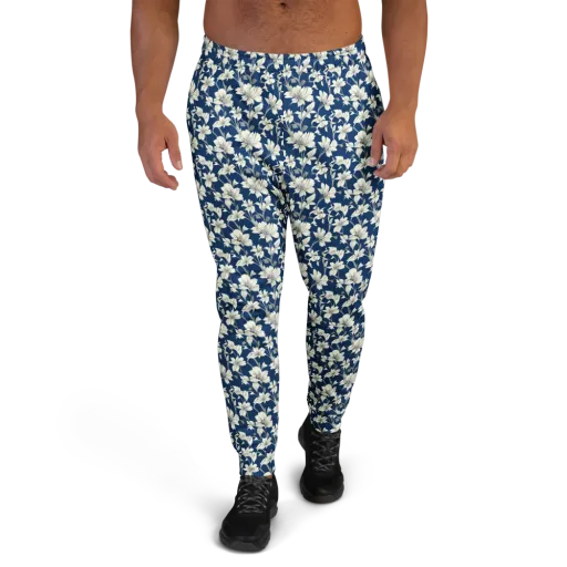 Navy Floralia on a Men's Joggers