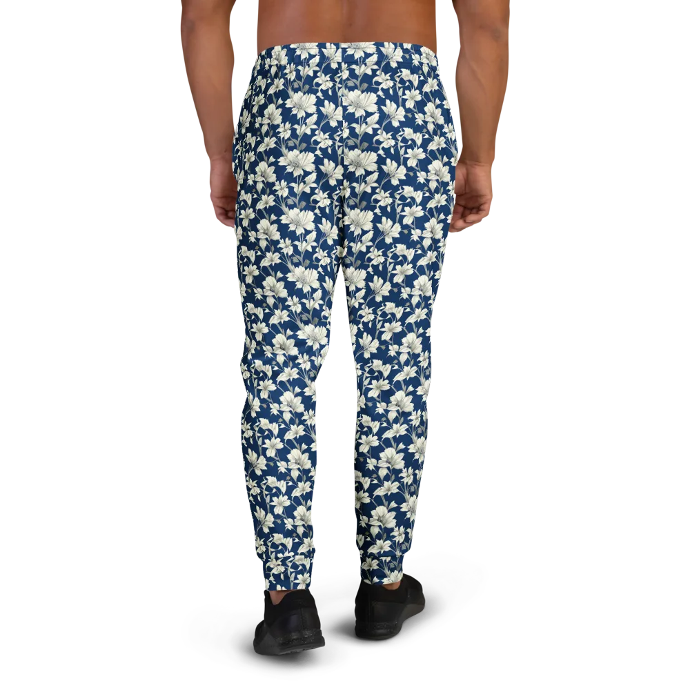 Navy Floralia on Men's Joggers — Back