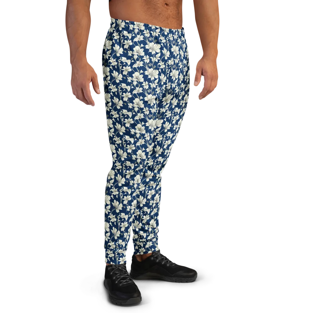 Navy Floralia on Men's Joggers — Right
