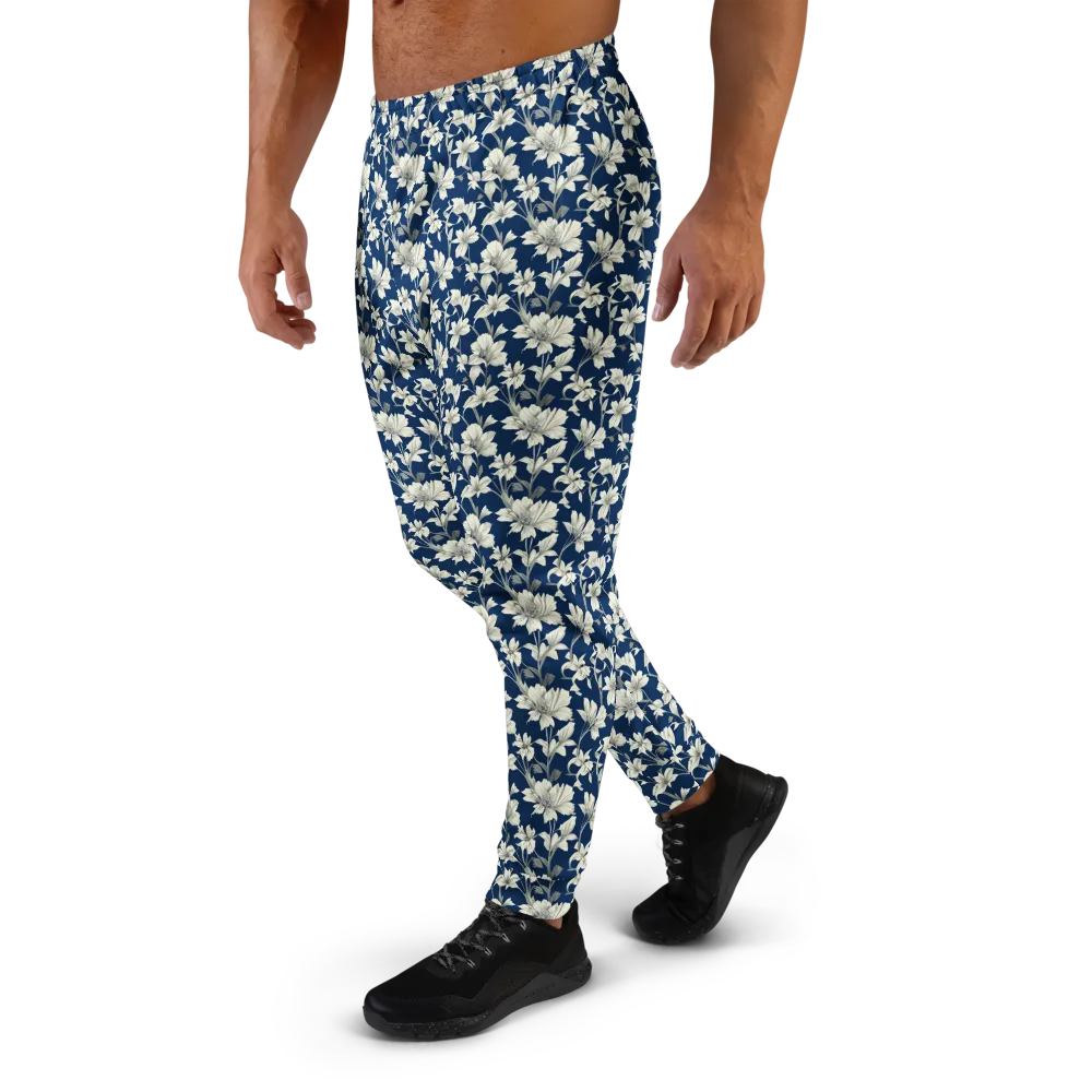 Navy Floralia on Men's Joggers — Left