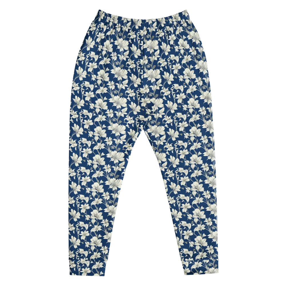 Navy Floralia on Men's Joggers — Front