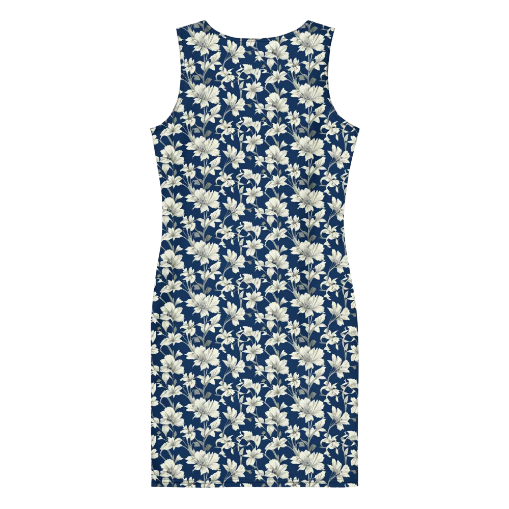 Navy Floralia on Bodycon Dress — Back