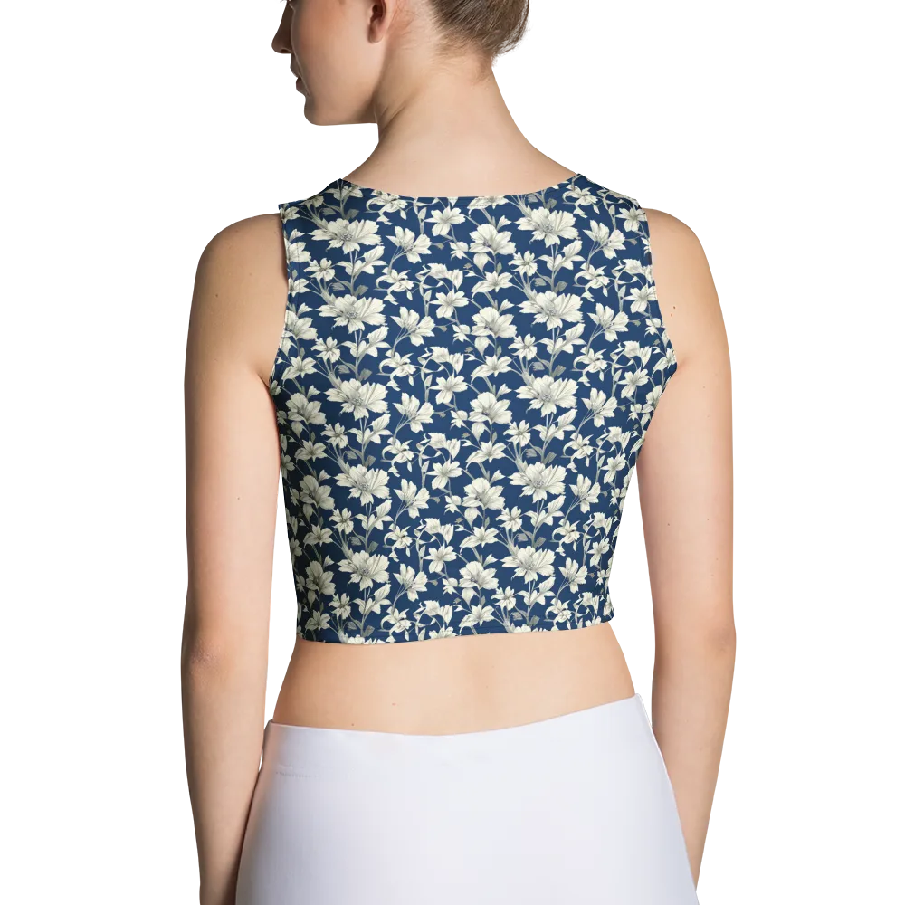 Navy Floralia on Crop Top — Back