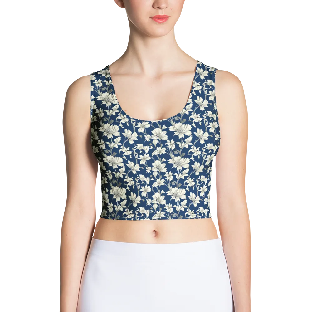 Navy Floralia on Crop Top — Front