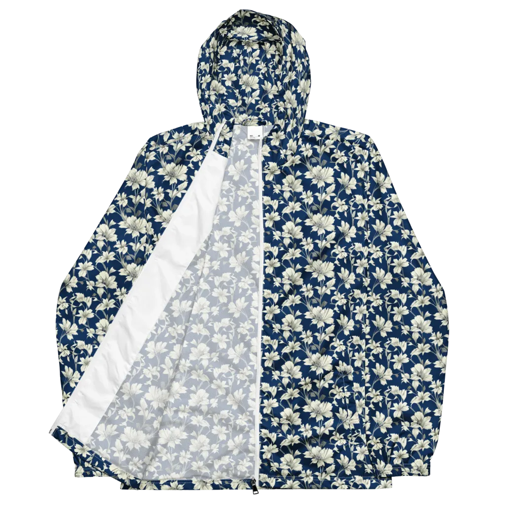Navy Floralia on Men's Windbreaker — Front