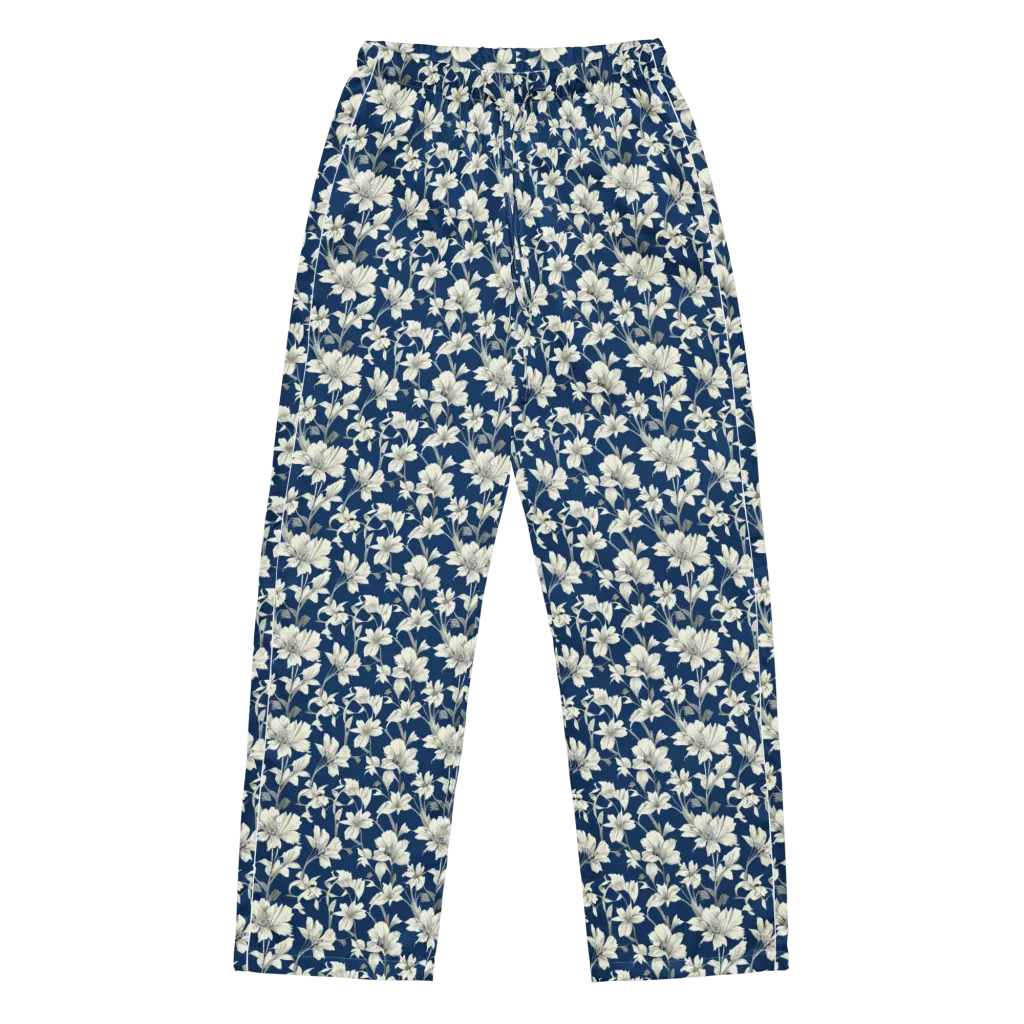 Navy Floralia on Women's Pajama Pants — Front