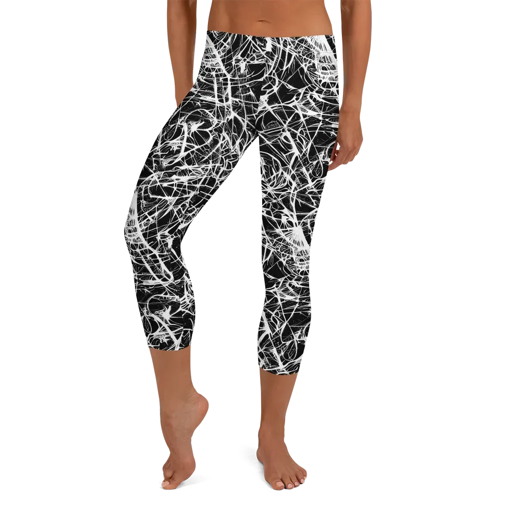 Ink Nervure on Capri Leggings — Front