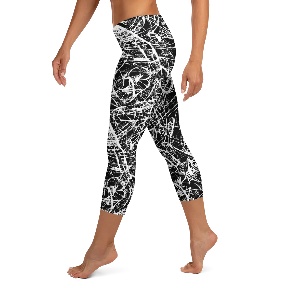 Ink Nervure on Capri Leggings — Left