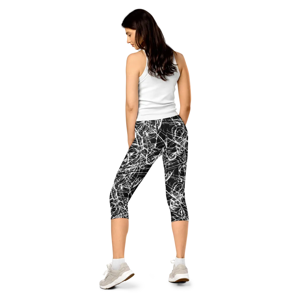 Ink Nervure on Capri Leggings — Back