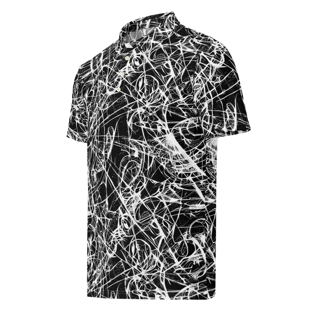 Ink Nervure on Men's Slim Fit Polo Shirt — Left Front