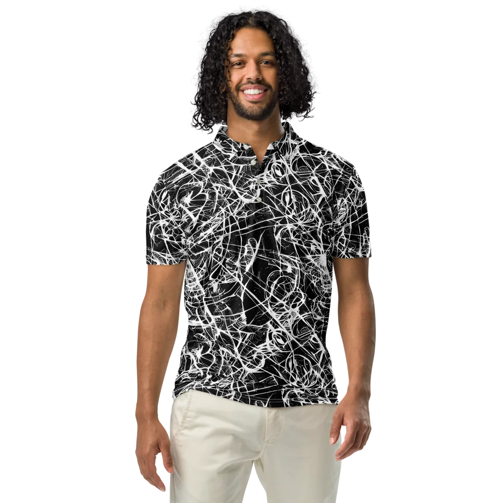 Ink Nervure on Men's Slim Fit Polo Shirt — Front