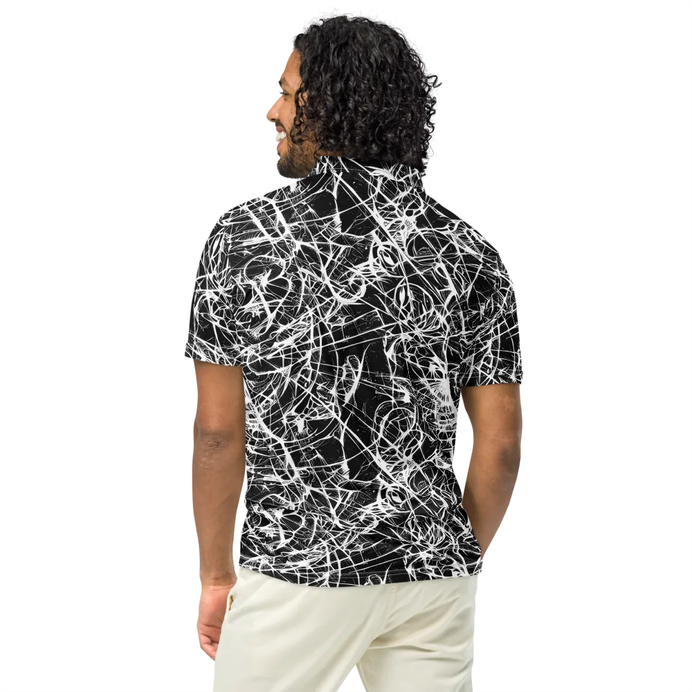 Ink Nervure on Men's Slim Fit Polo Shirt — Back