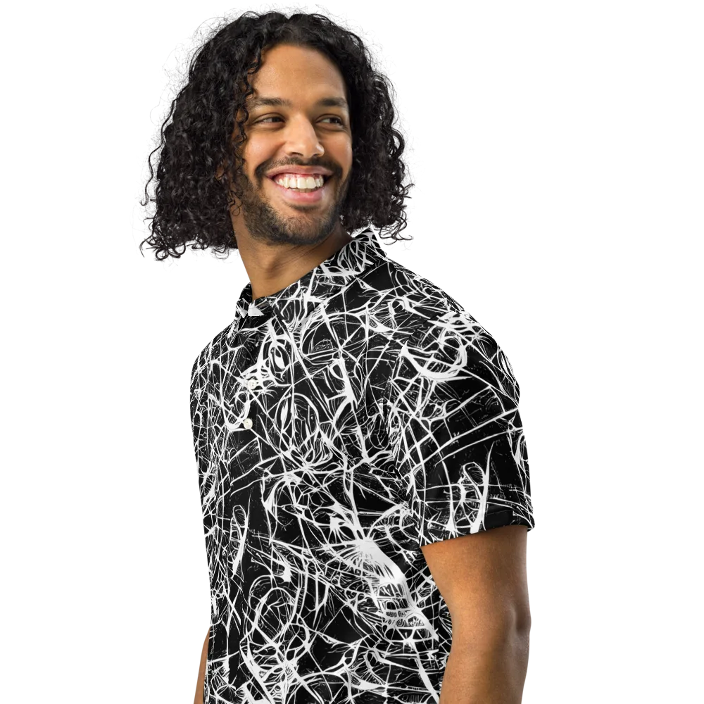 Ink Nervure on Men's Slim Fit Polo Shirt — Left Front