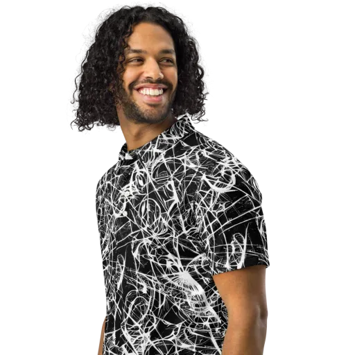 Ink Nervure on a Men's Slim Fit Polo Shirt