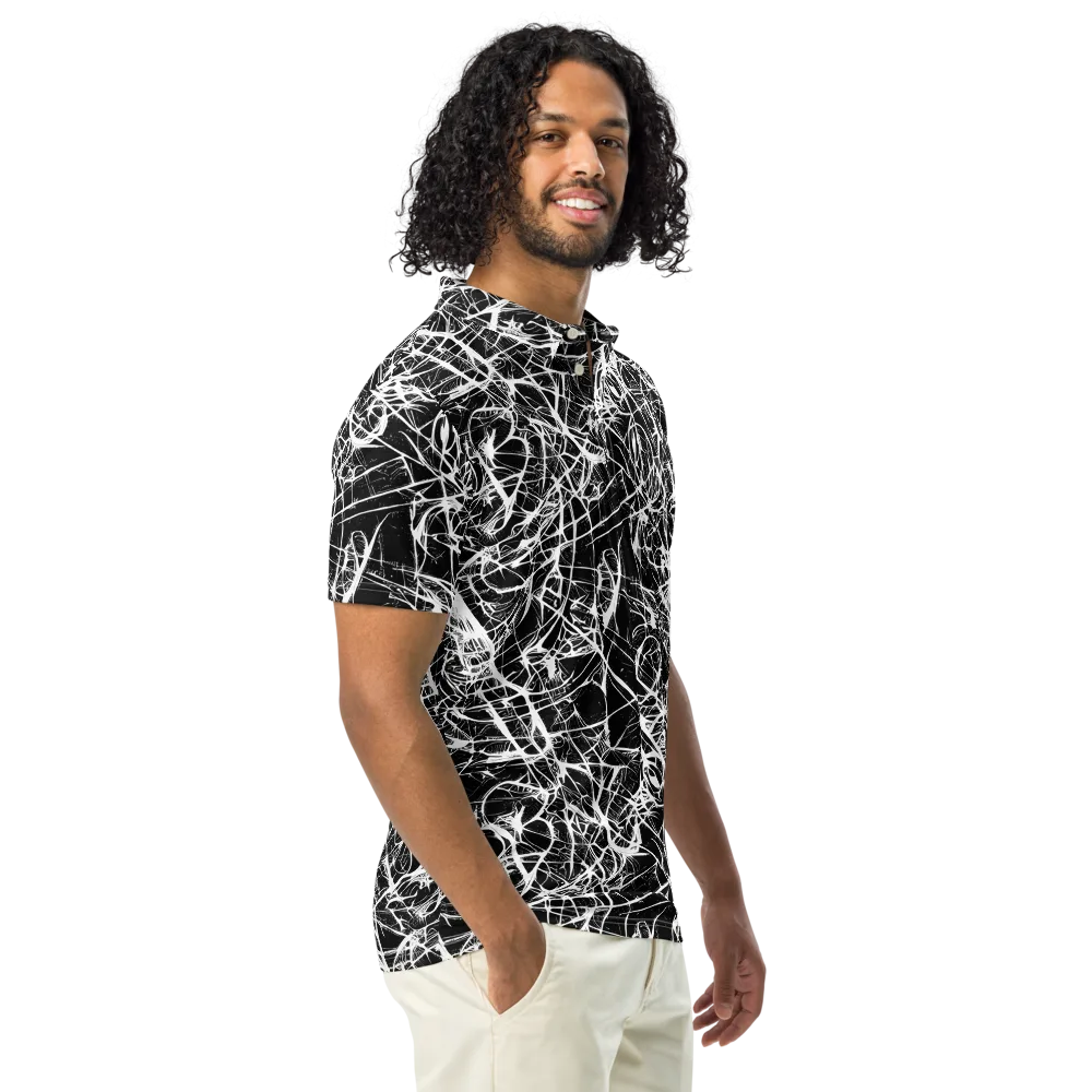 Ink Nervure on Men's Slim Fit Polo Shirt — Right Front