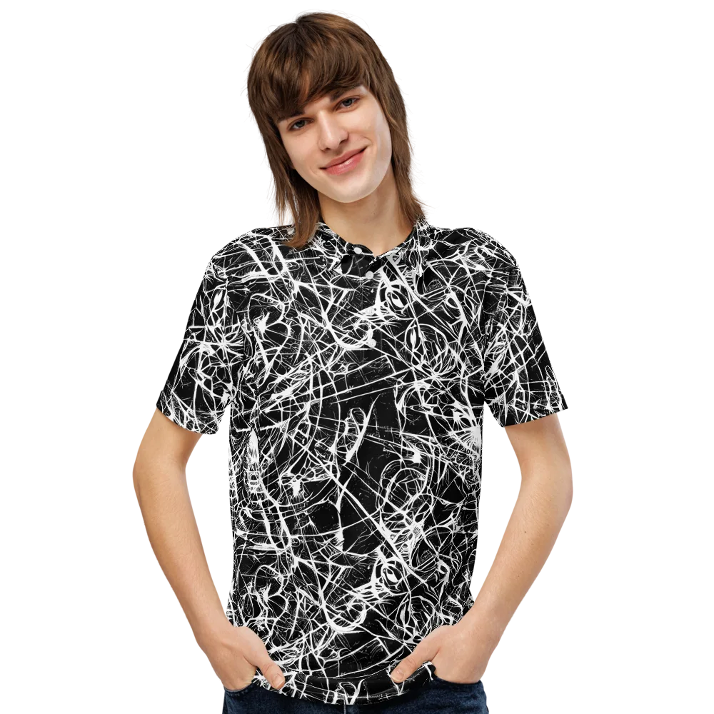 Ink Nervure on Men's Slim Fit Polo Shirt — Front