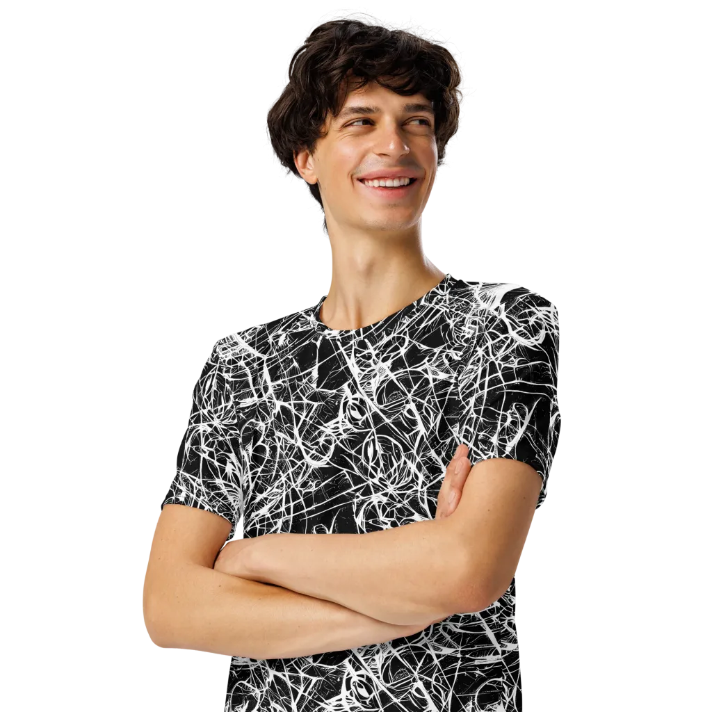 Ink Nervure on Men's Crew Neck T-Shirt — Left Front