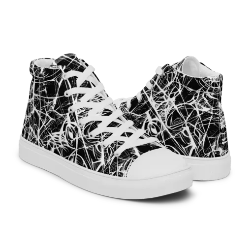 Ink Nervure on a Men's High Top Canvas Shoes
