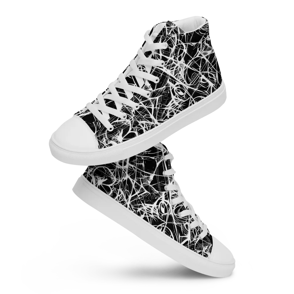Ink Nervure on Men's High Top Canvas Shoes — Front