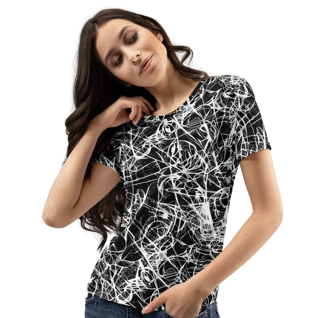 Ink Nervure on Women's Crew Neck T-Shirt — Left Front