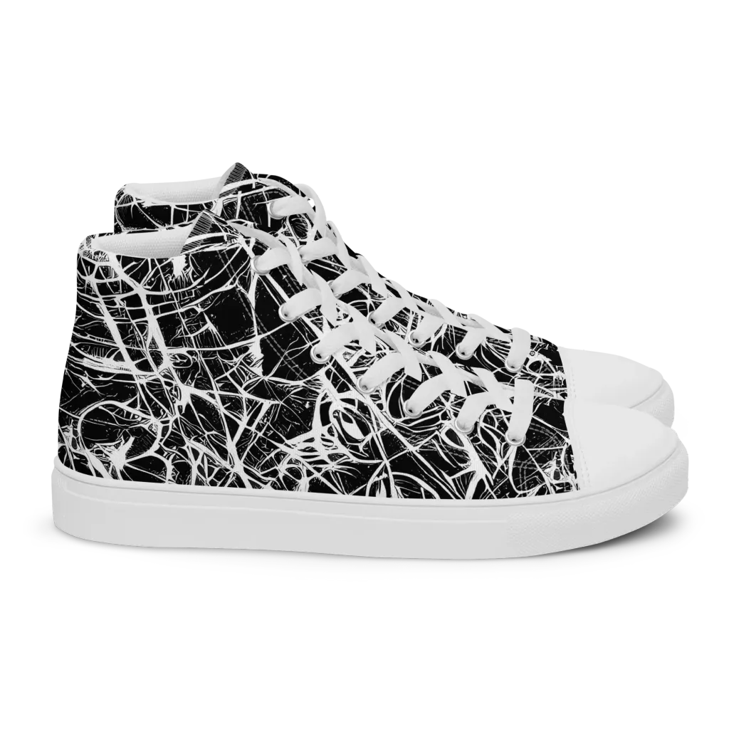 Ink Nervure on Women's High Top Canvas Shoes — Right