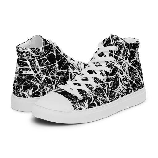 Ink Nervure on a Women's High Top Canvas Shoes