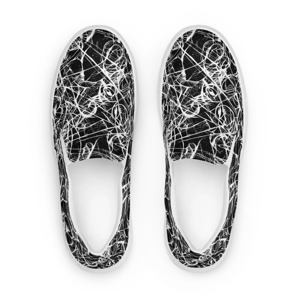 Ink Nervure on Men's Slip-On Canvas Shoes — Front