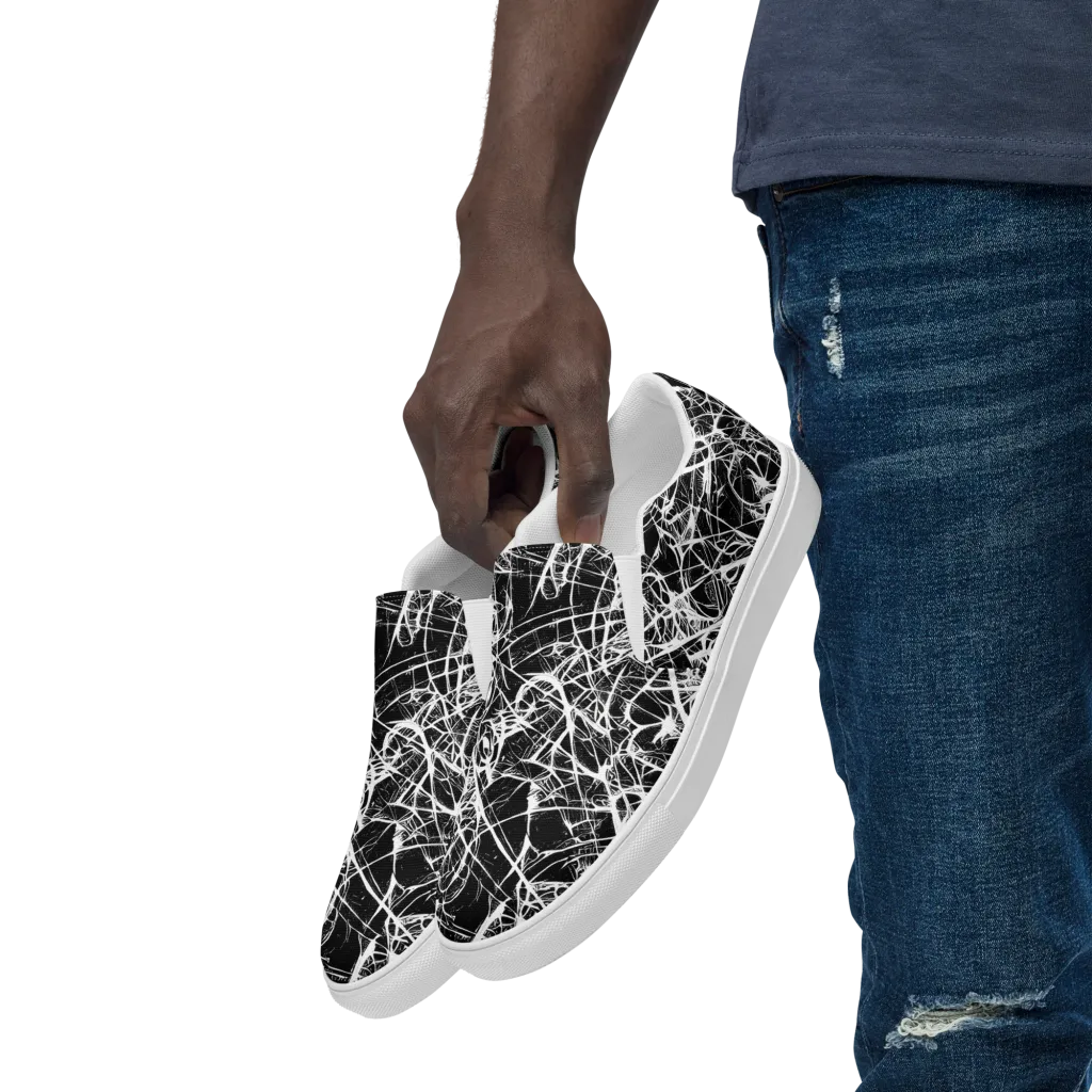 Ink Nervure on Men's Slip-On Canvas Shoes — Left Front