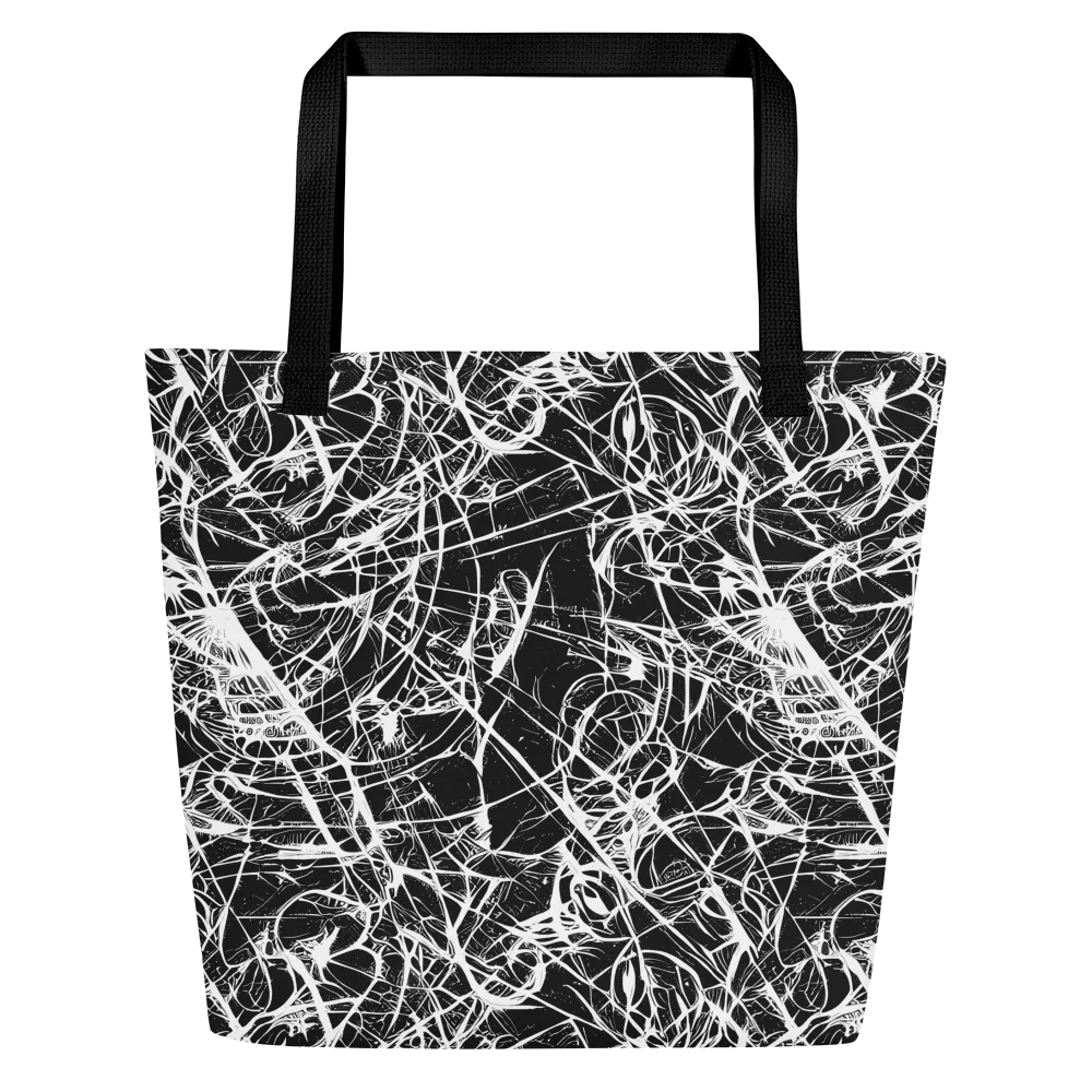 Ink Nervure on Large Tote Bag W/ Pocket — Front