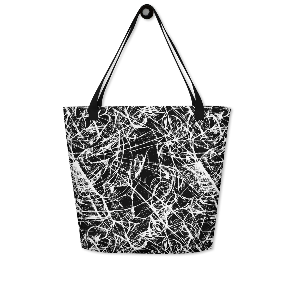 Ink Nervure on Large Tote Bag W/ Pocket — Front