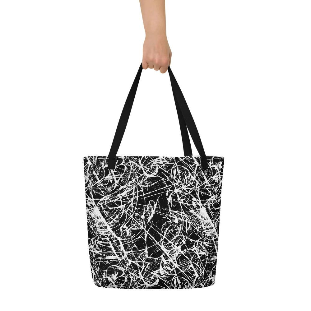 Ink Nervure on Large Tote Bag W/ Pocket — Front