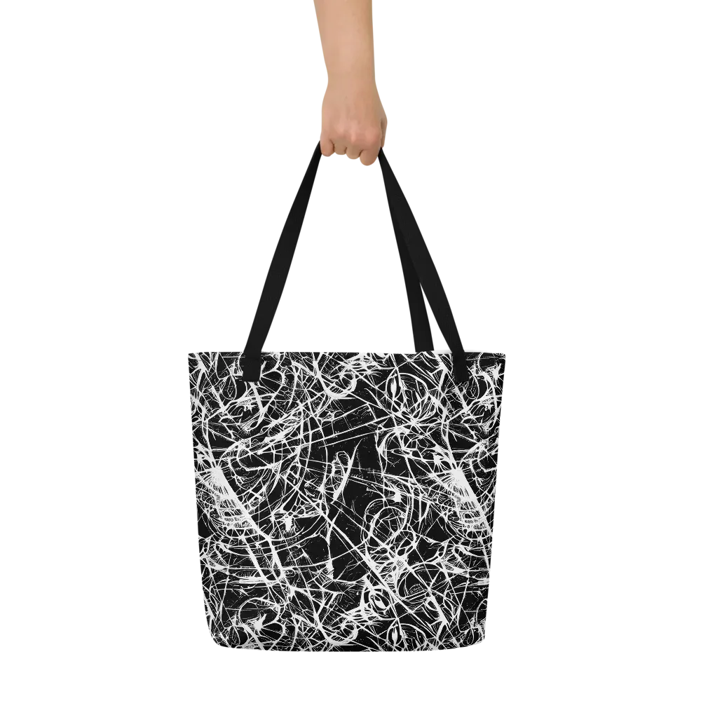 Ink Nervure on Large Tote Bag W/ Pocket — Front