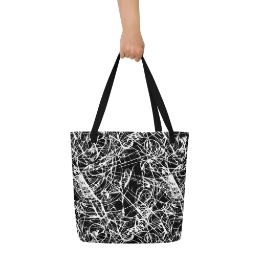 Ink Nervure on a Large Tote Bag W/ Pocket