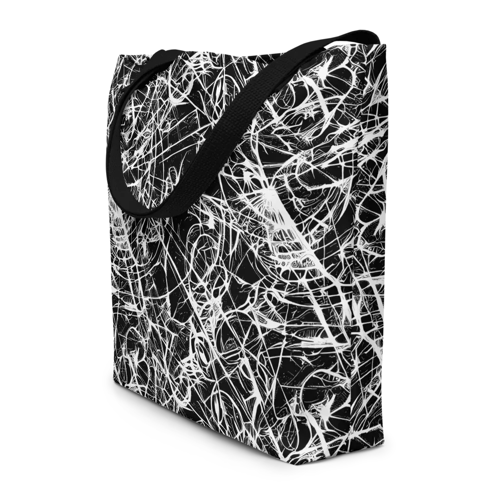 Ink Nervure on Large Tote Bag W/ Pocket — Front