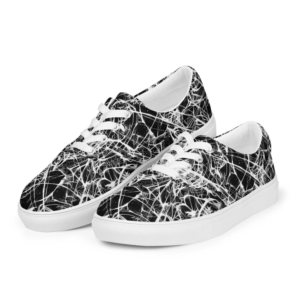 Ink Nervure on Men's Lace-Up Canvas Shoes — Left Front