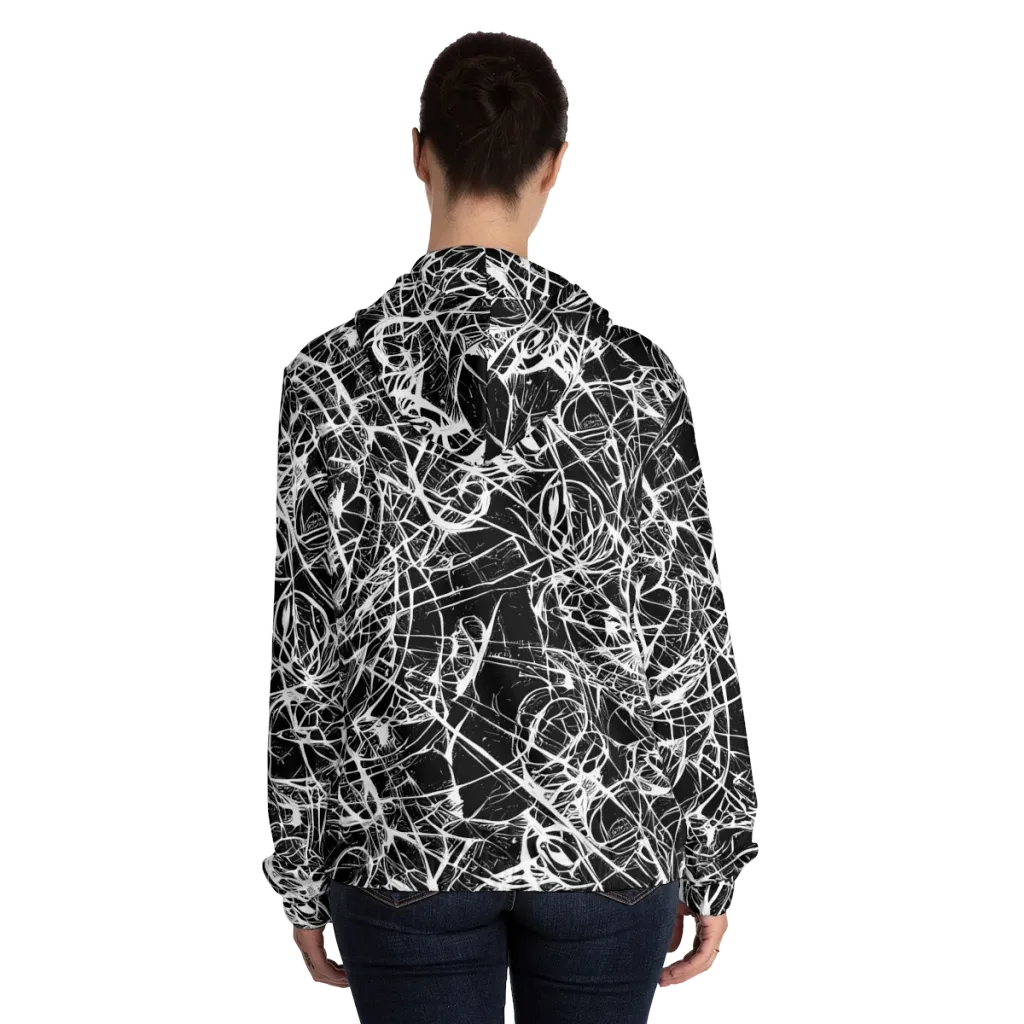 Ink Nervure on Women's Full-Zip Hoodie — Back On Person