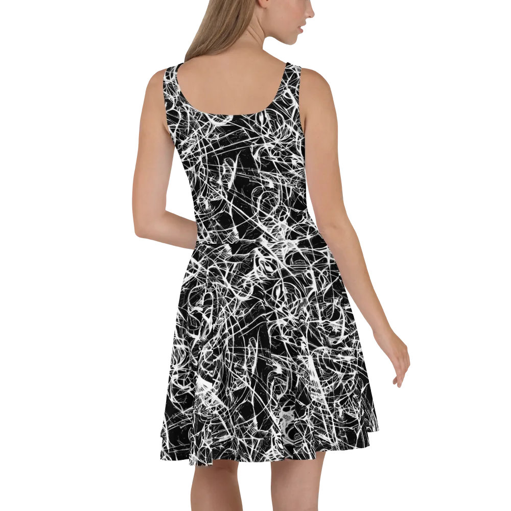 Ink Nervure on Skater Dress — Back