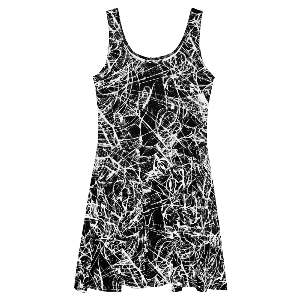 Ink Nervure on Skater Dress — Front