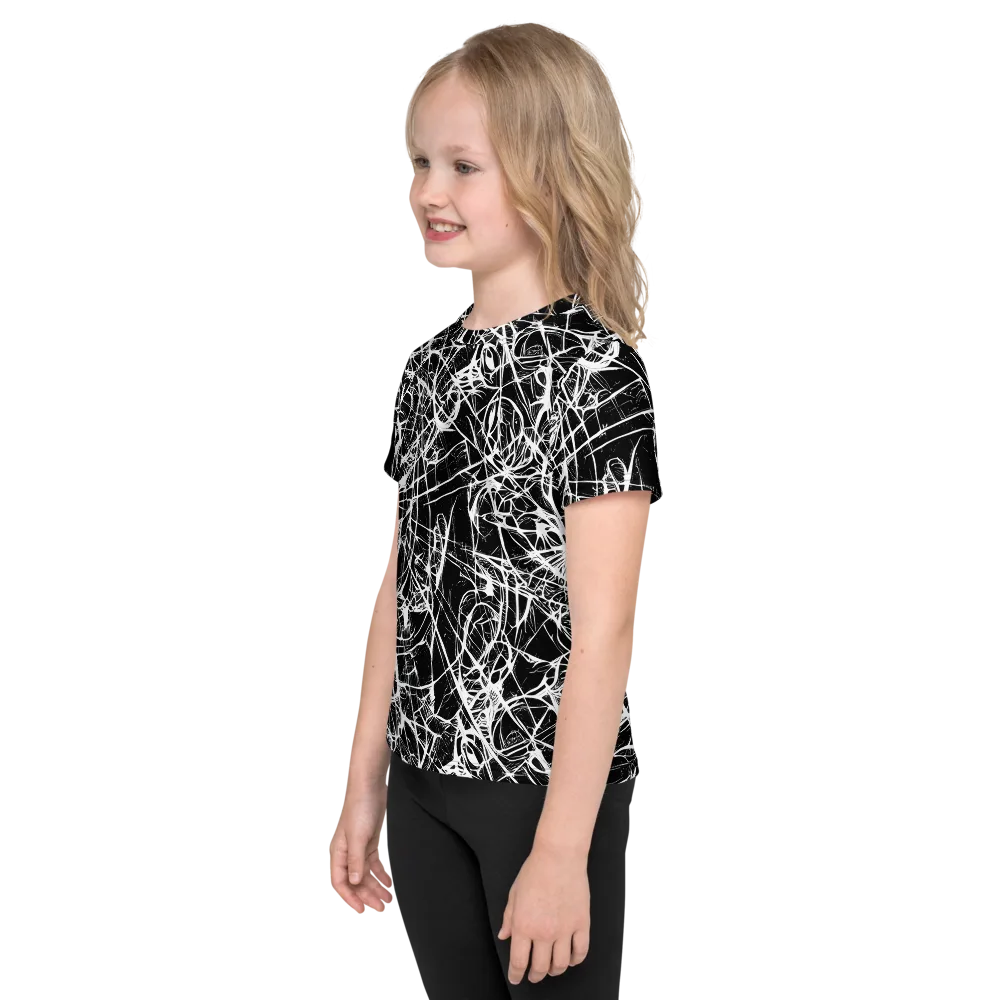 Ink Nervure on Kids Crew Neck T-Shirt — Left