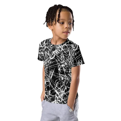 Ink Nervure on a Kids Crew Neck T-Shirt