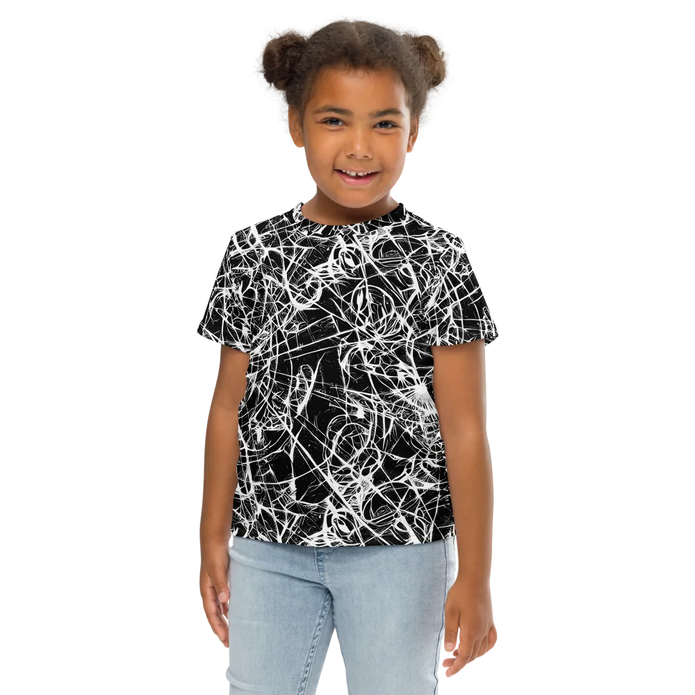Ink Nervure on Kids Crew Neck T-Shirt — Front