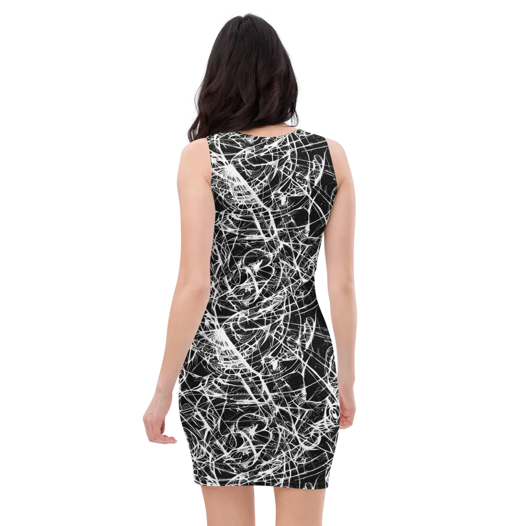 Ink Nervure on Bodycon Dress — Back