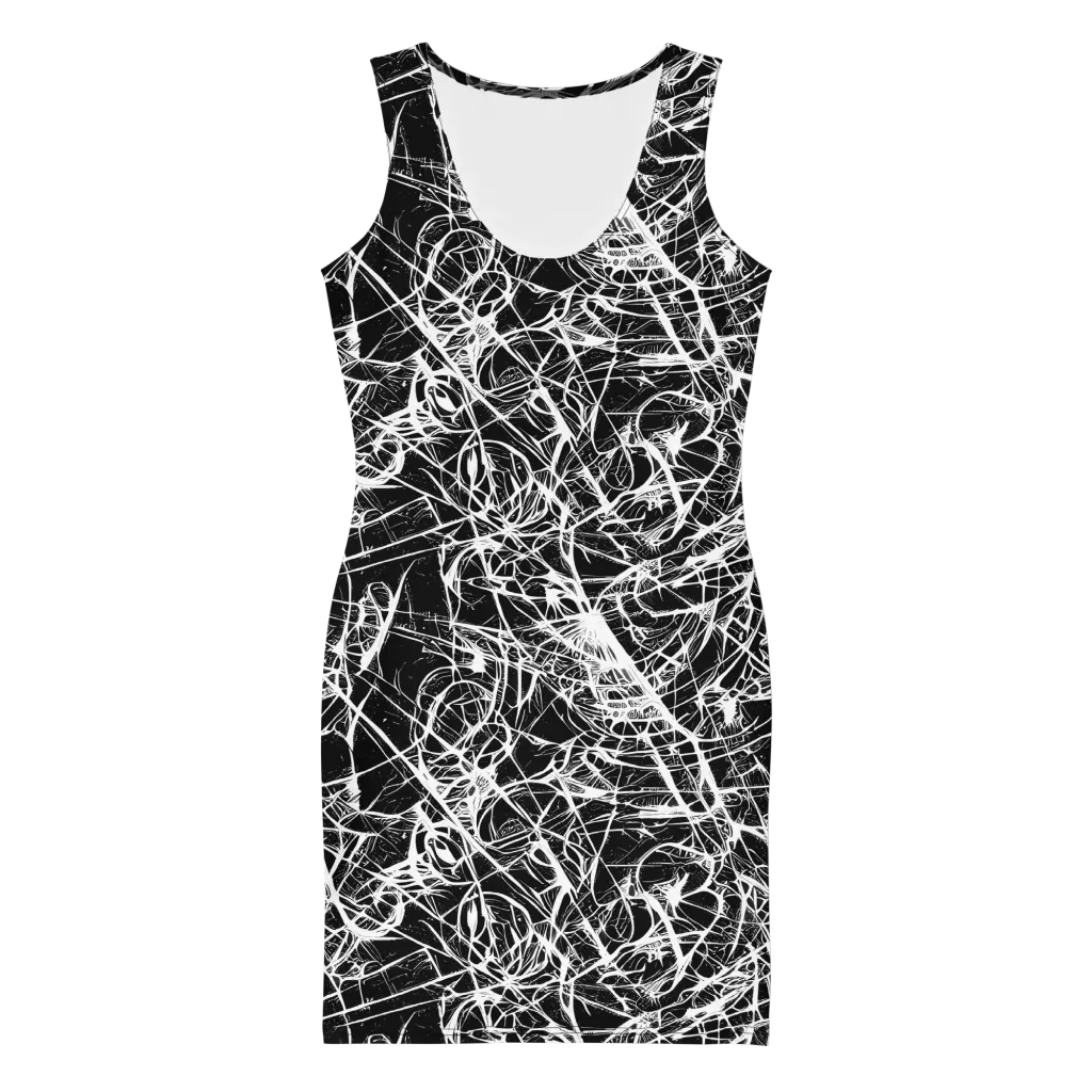 Ink Nervure on Bodycon Dress — Front