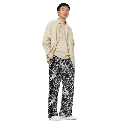 Ink Nervure on a Wide-Leg Pants