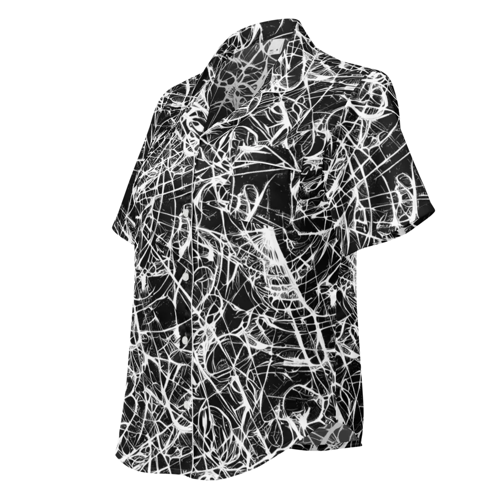 Ink Nervure on Women's Short Sleeve Pajama Top — Left Front