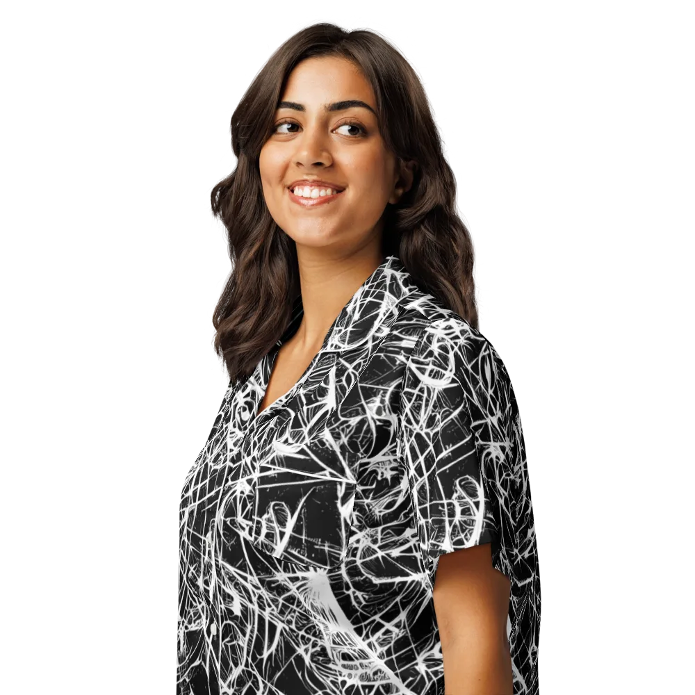 Ink Nervure on Women's Short Sleeve Pajama Top — Left Front