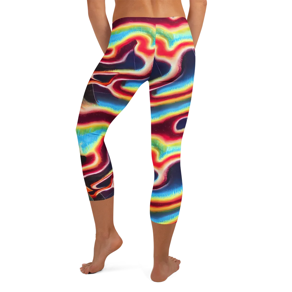 Afterdark Rainbow on Capri Leggings — Back