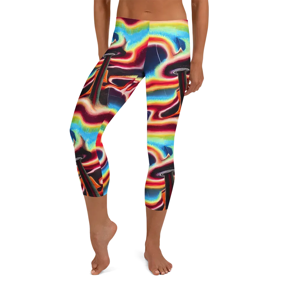 Afterdark Rainbow on Capri Leggings — Front