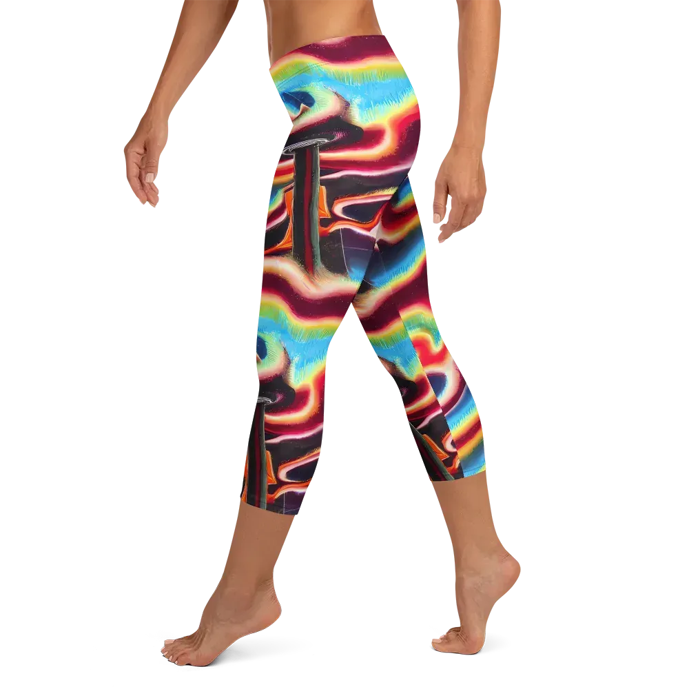 Afterdark Rainbow on Capri Leggings — Left